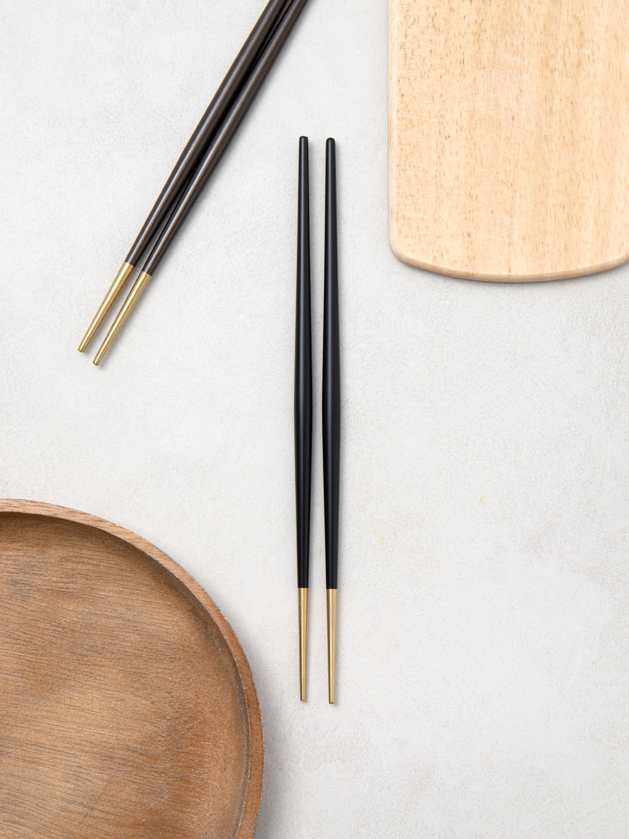 Gold Titanium Luxury Chopsticks Black