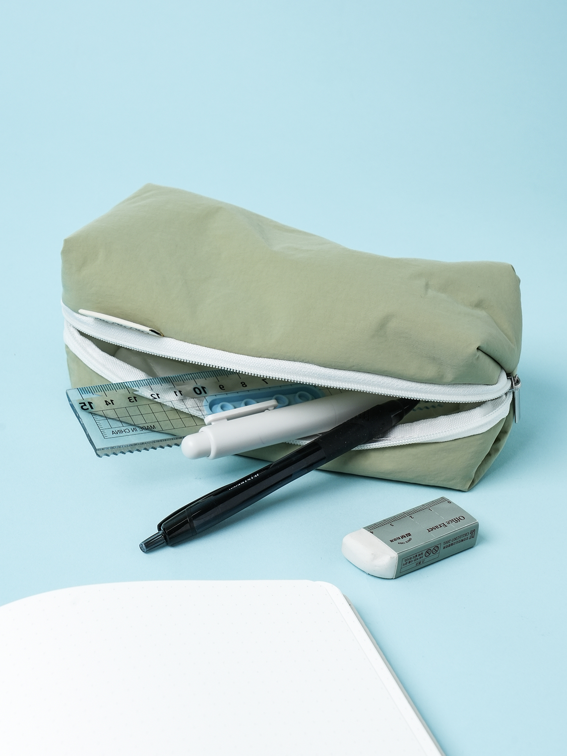 fabric pencil case green