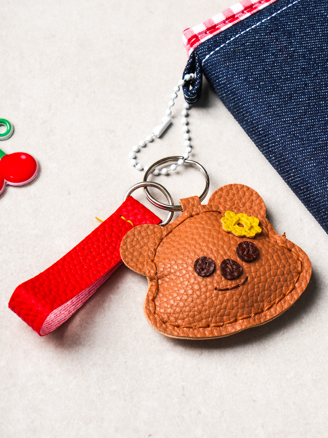 DIY Faux Leather Quokka Keyring Making Set