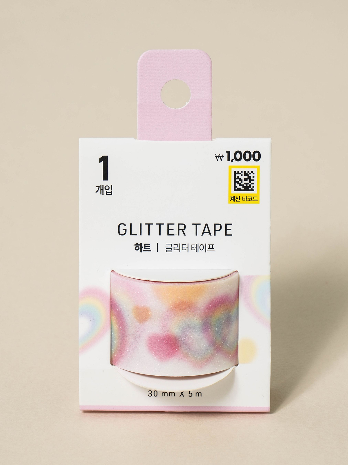 Glitter Roll Tape Heart 30 mm
