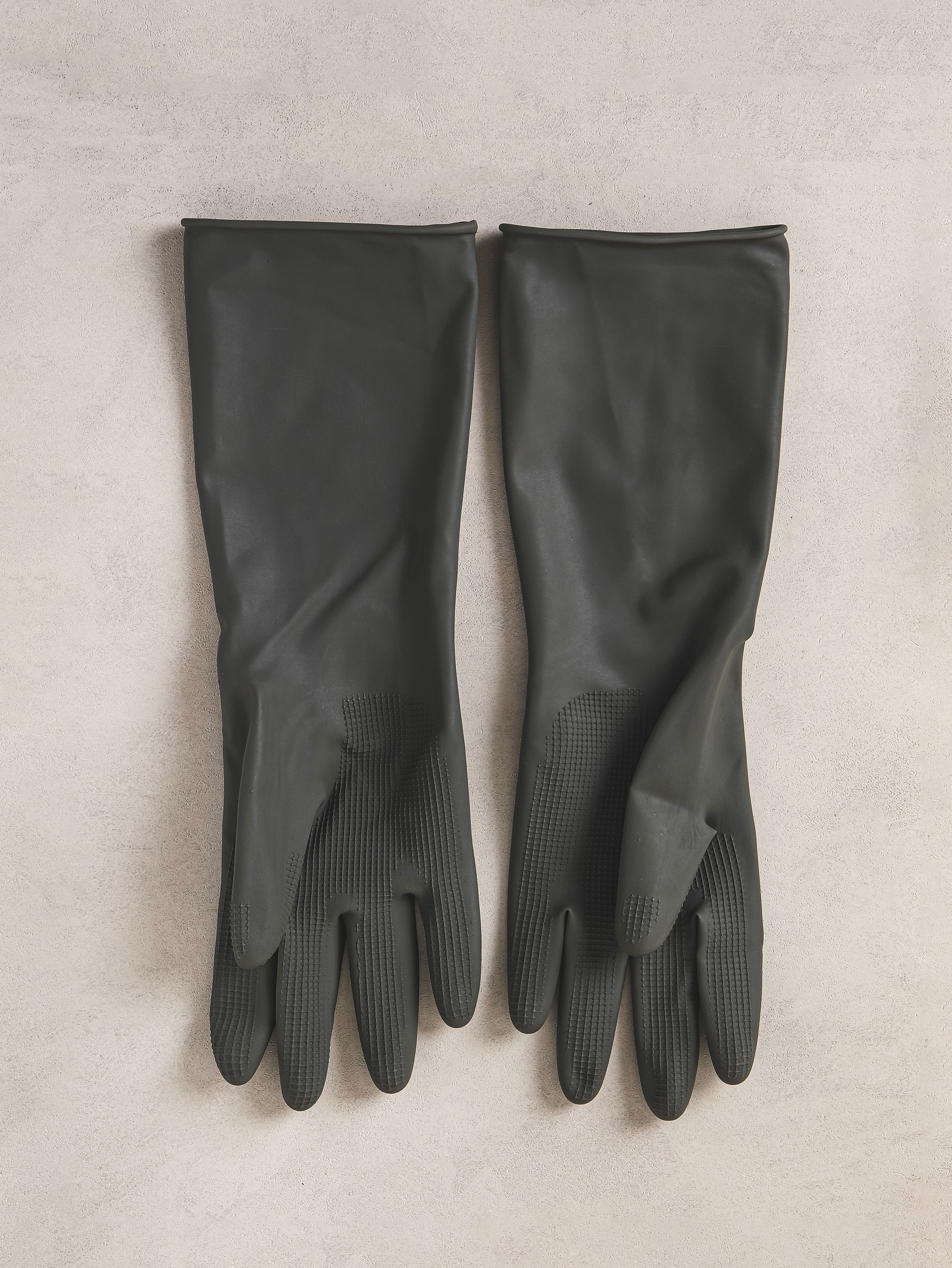 White rubber hand gloves (small) (gray)
