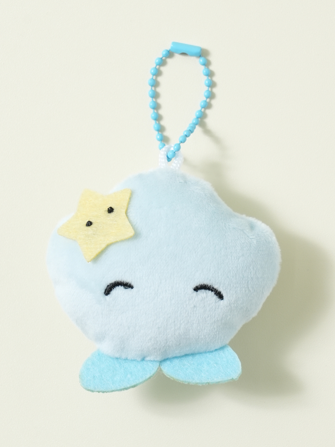 Summer glossy seashell plush keyring