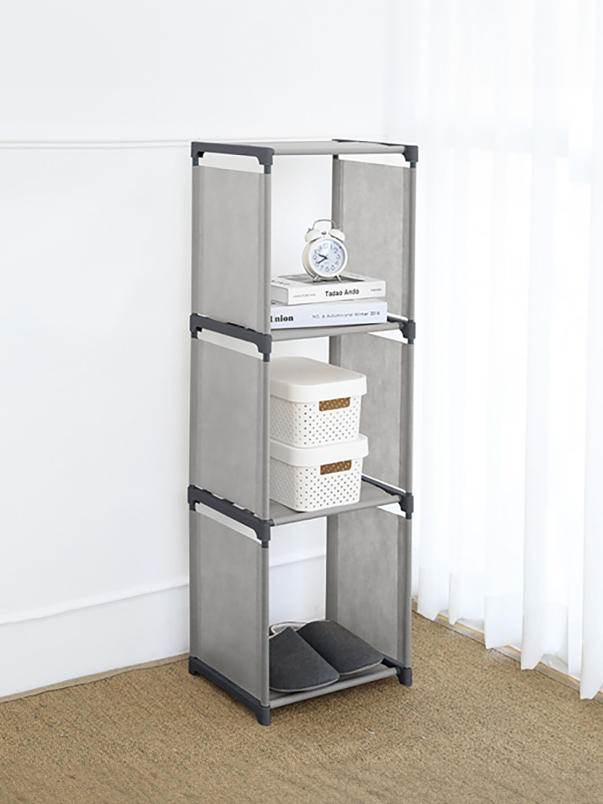 3-tier non-woven storage cabinet