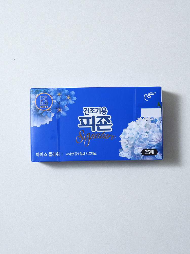 Pigeon dryer fabric softener sheets, 25 sheets, ice flower scent