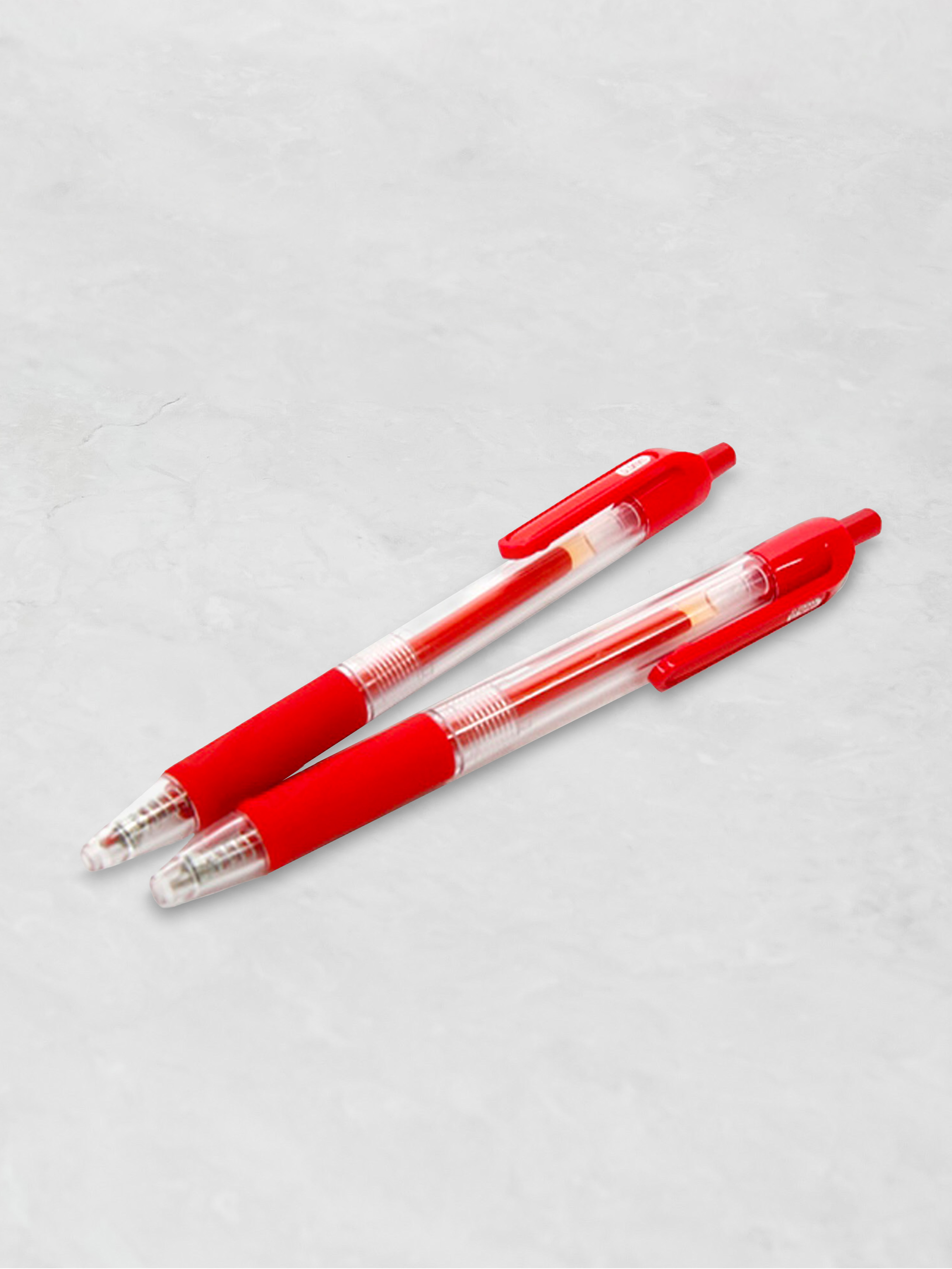 2 knock-type gel pens, 0.5mm red