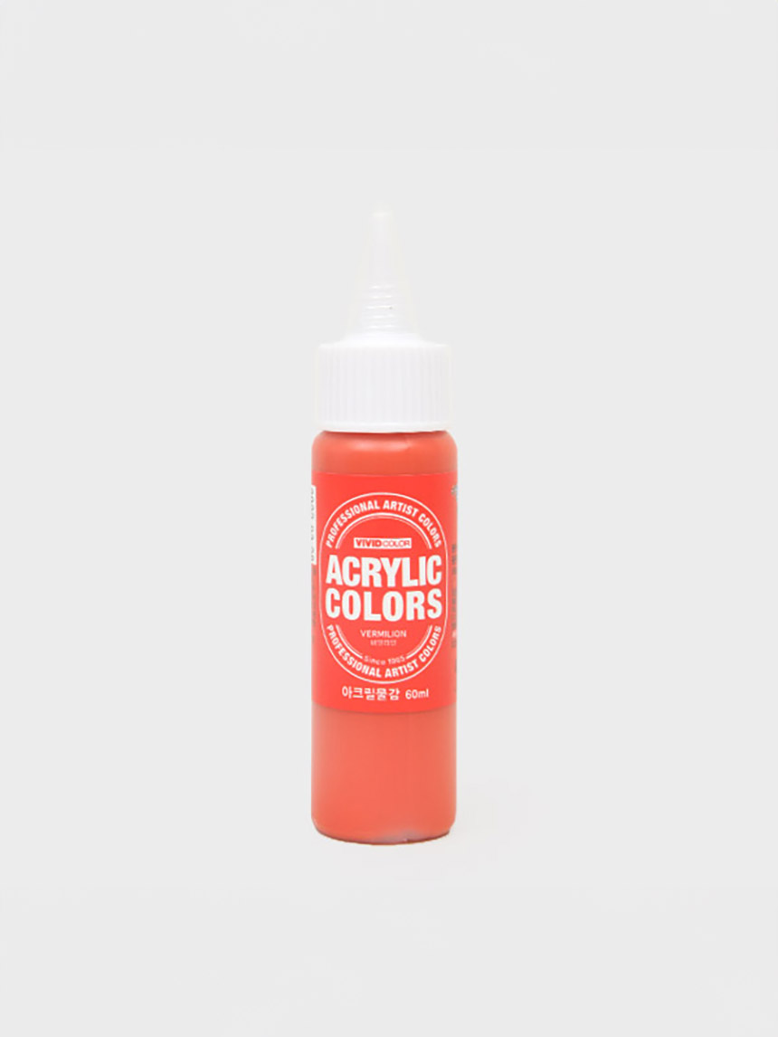 Paper Nara Vivid Color Acrylic Paint 60ml Vermillion