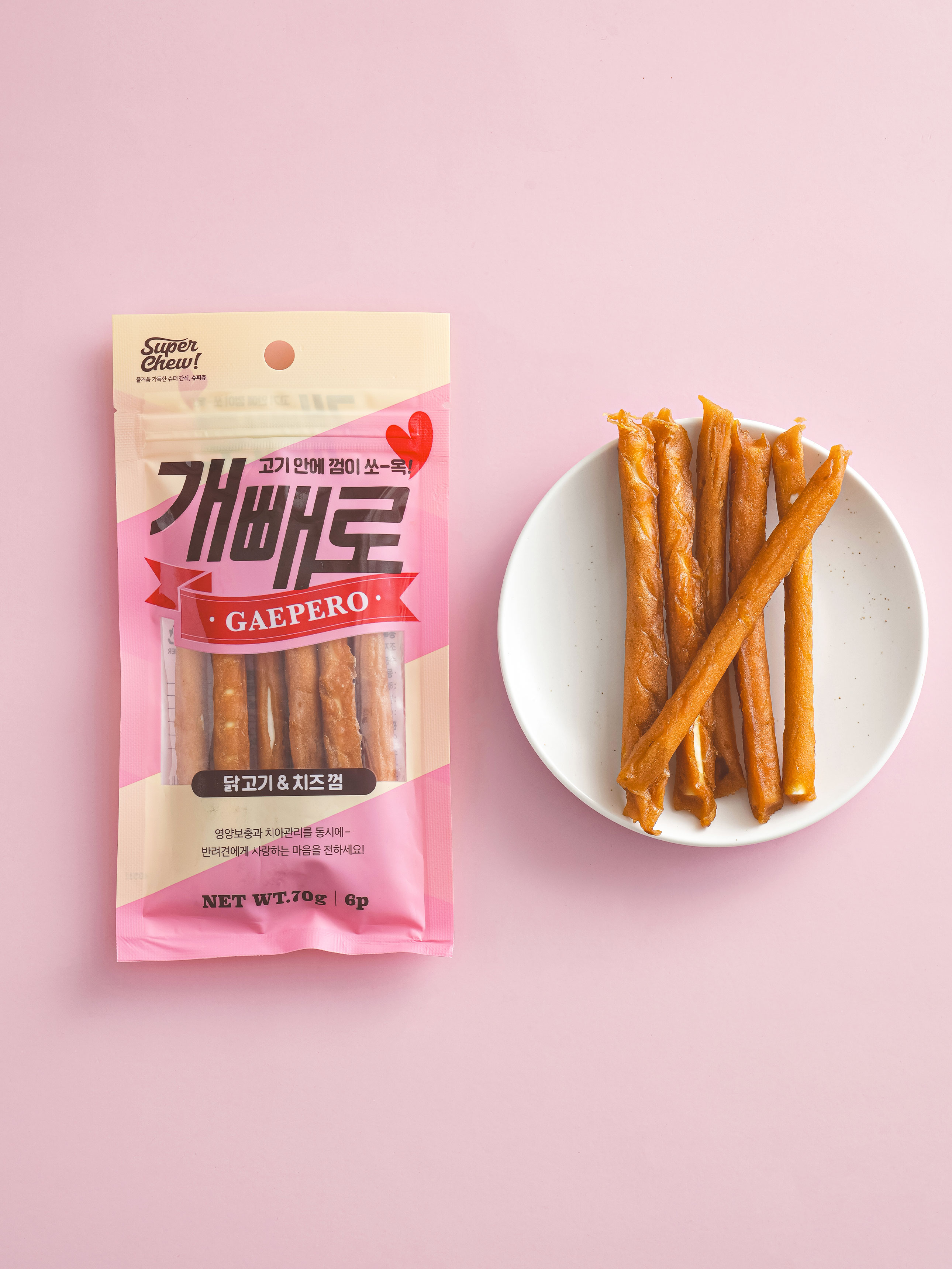 [Pet] Super Chew Dog Chicken & Cheese Gum 70 g