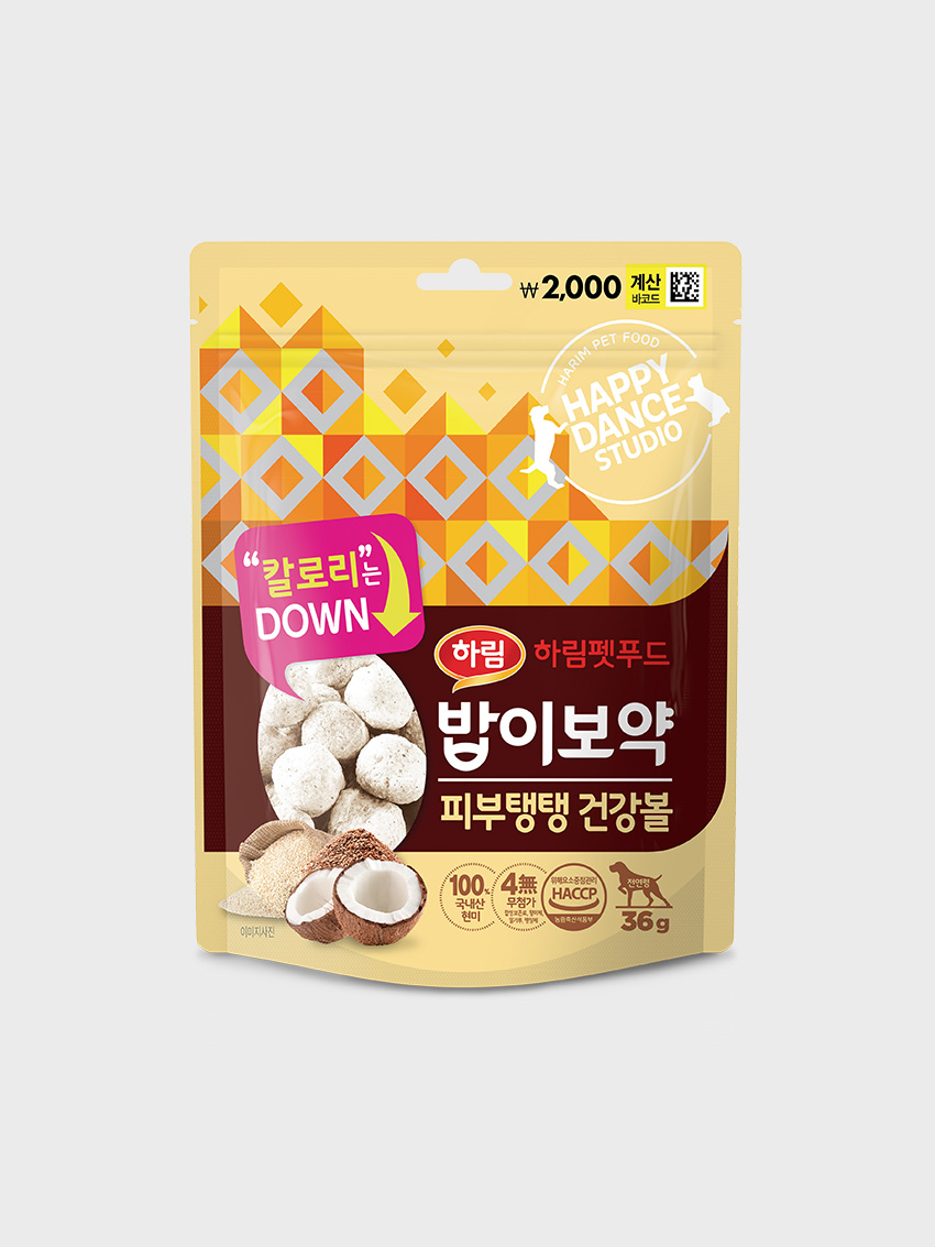 [펫] 하림 밥이보약 피부탱탱 건강볼 36 g