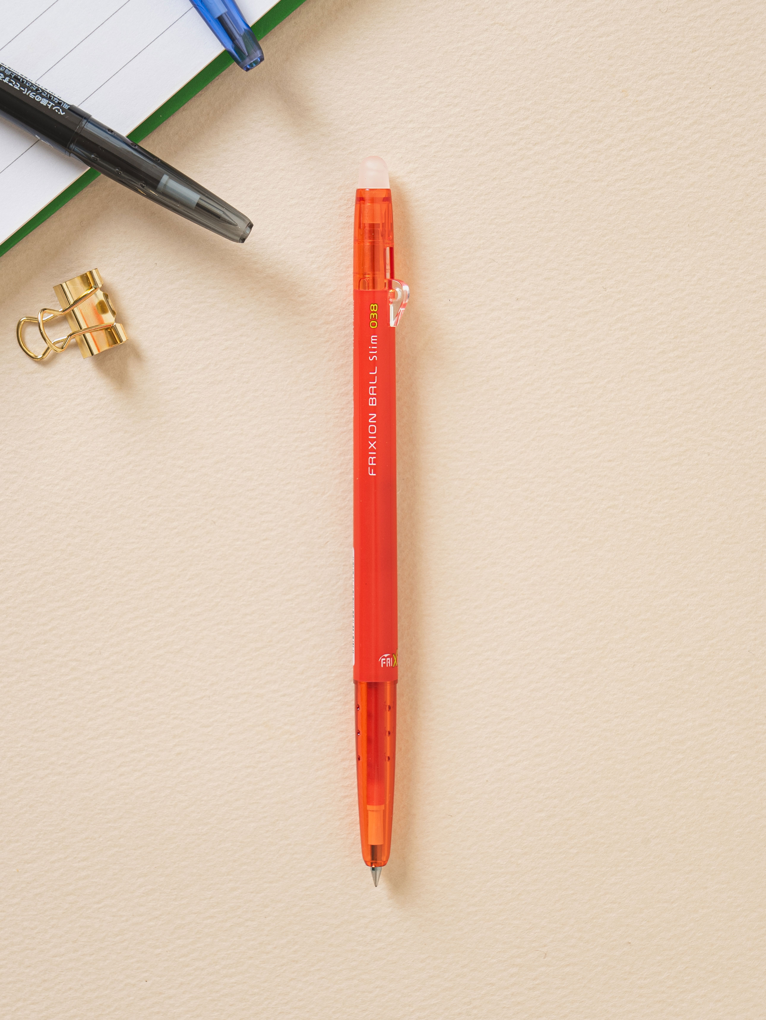 Pilot erasable ballpoint pen friction ball knock 0.38 mm red