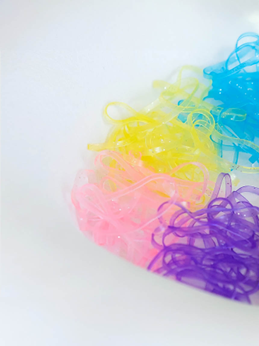 Glitter pastel color TPU bands 120 pieces
