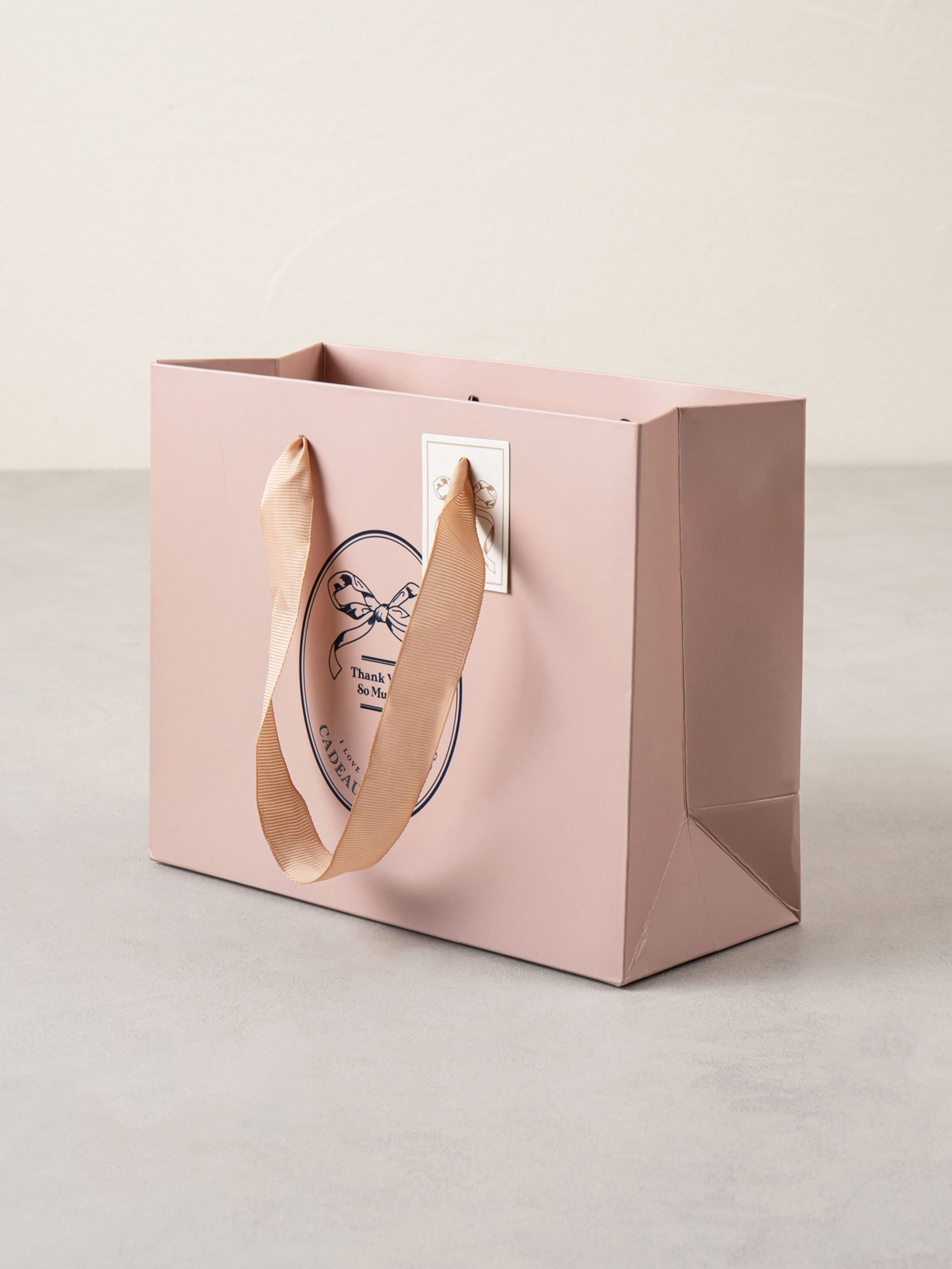 Luxury horizontal shopping bag beige S