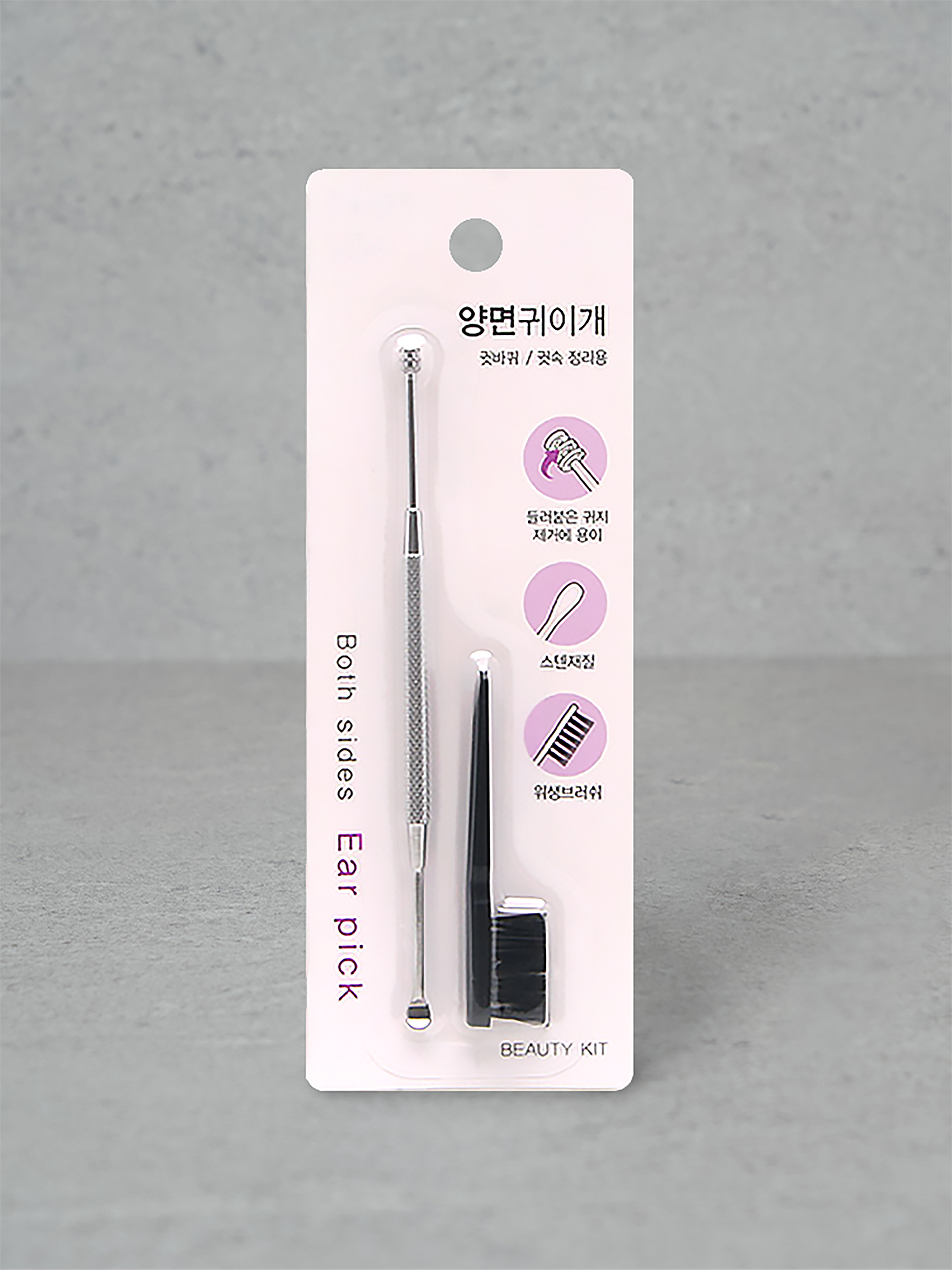 Double-sided earpick & brush set