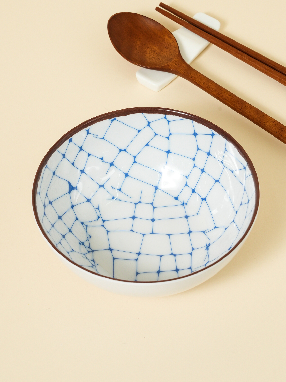 와풍 패턴 멜라민 볼 15 cm