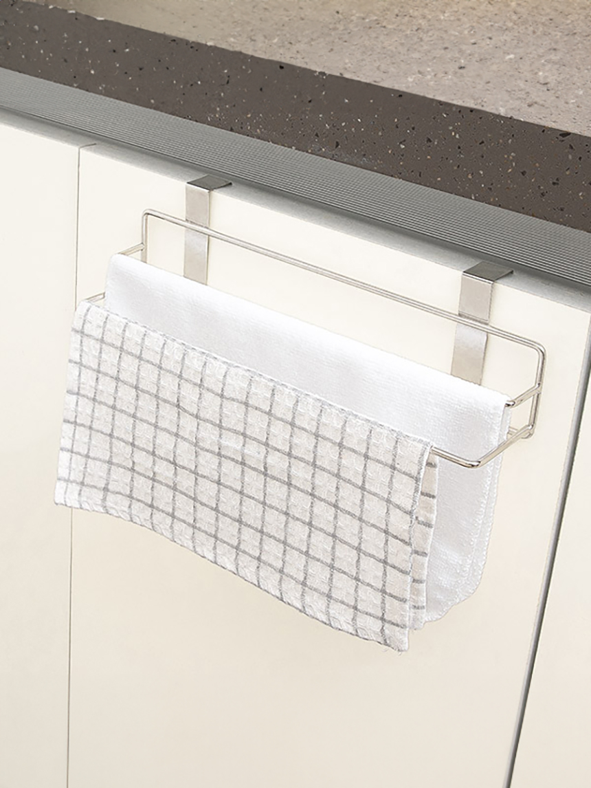 Sink door stainless steel 2-tier dishtowel hanger