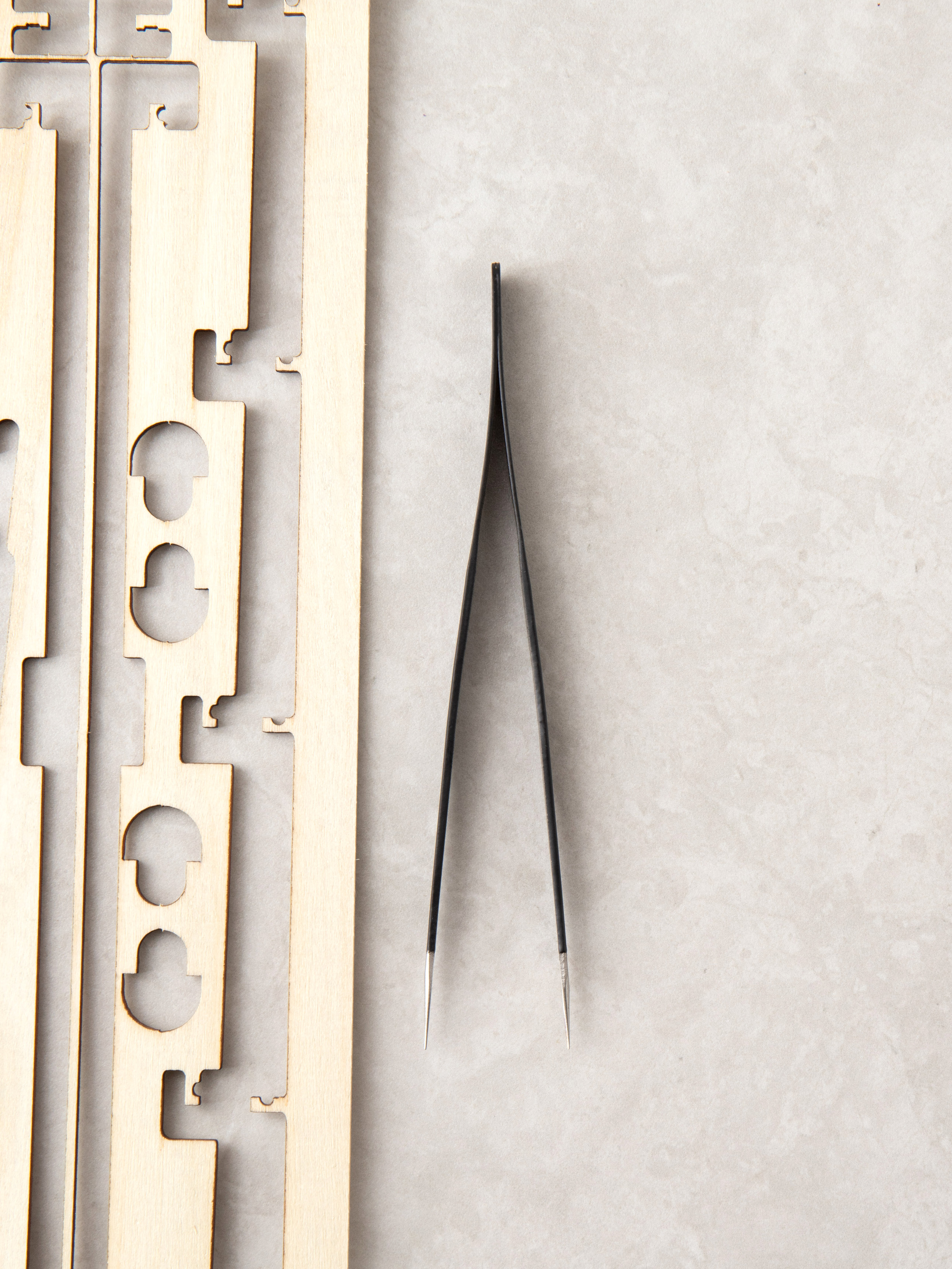 Mini tweezers straight for DIY assembly