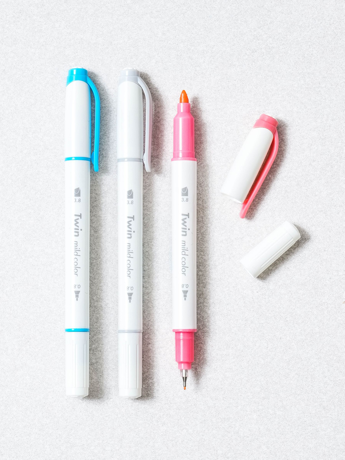 Twin highlighter 3 pcs. Blue & Gray & Pink