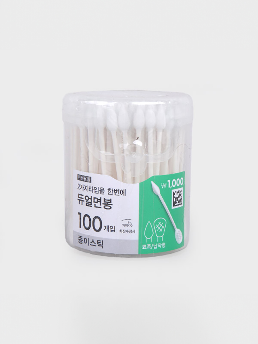 100 flat + pointed paper swabs