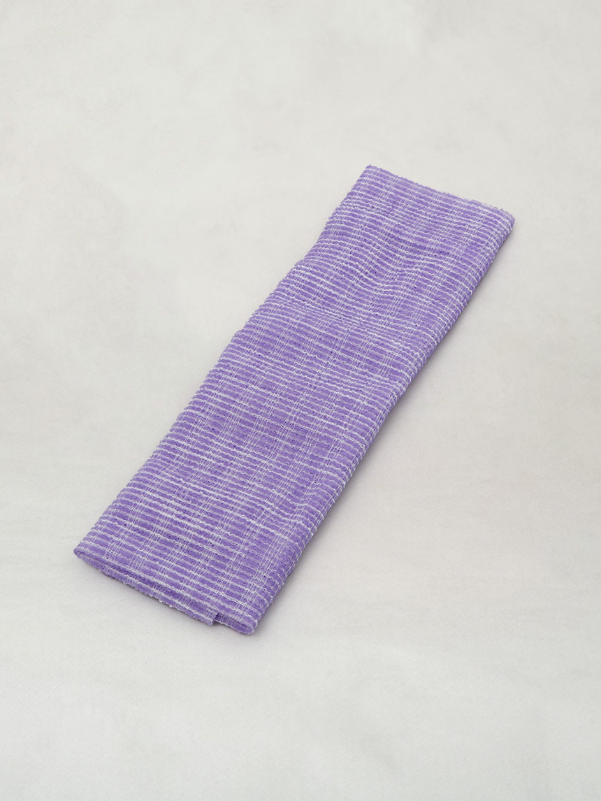 purple shower towel