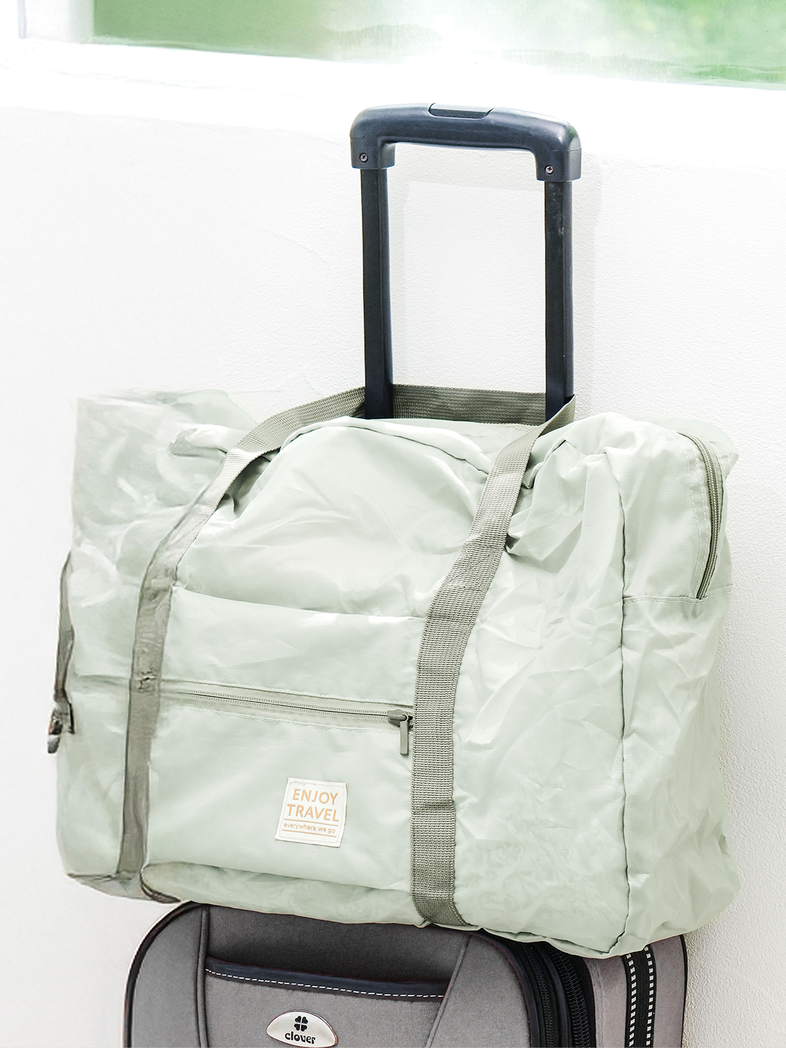 Travel foldable auxiliary bag light gray