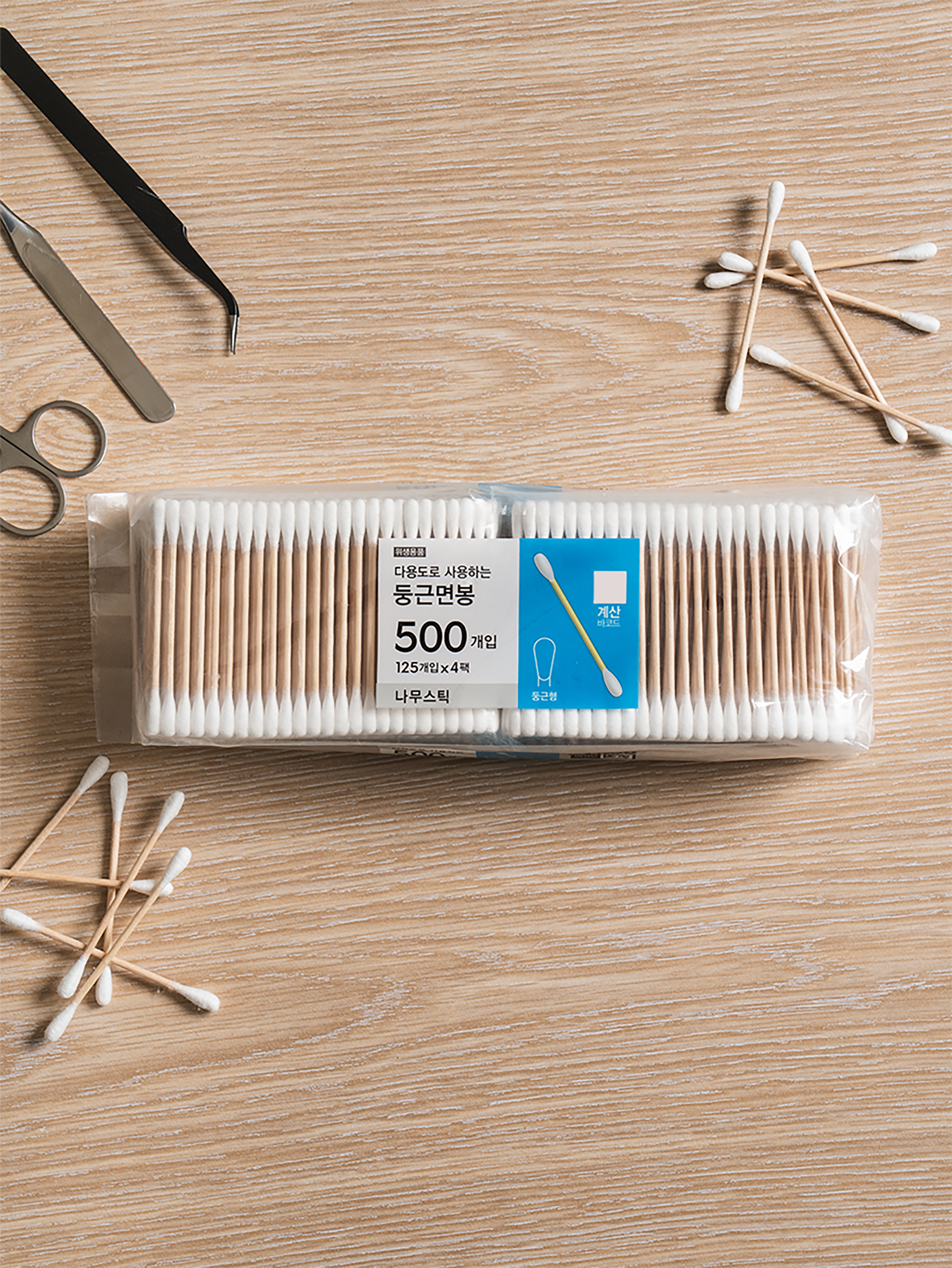 500 wooden stick round cotton swabs