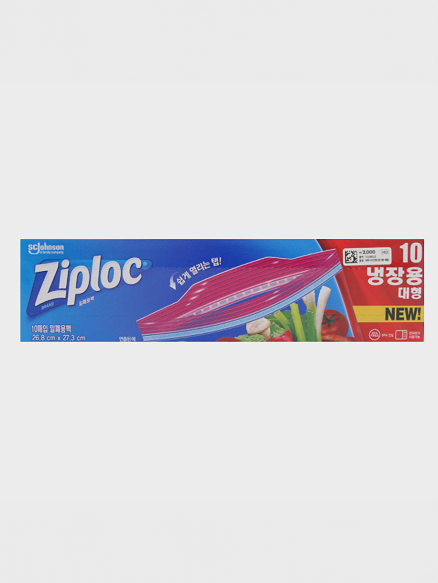Ziploc easy open tab refrigerated large size 10 sheets