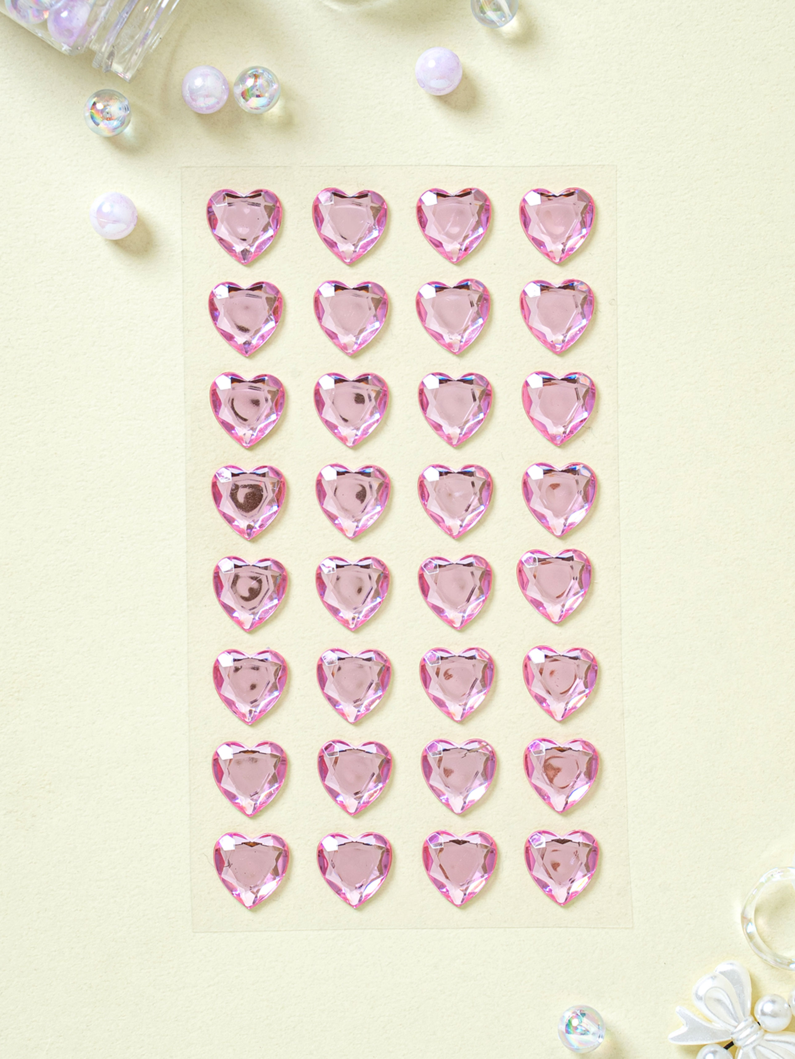 Jewel Heart Sticker 16 mm Pink
