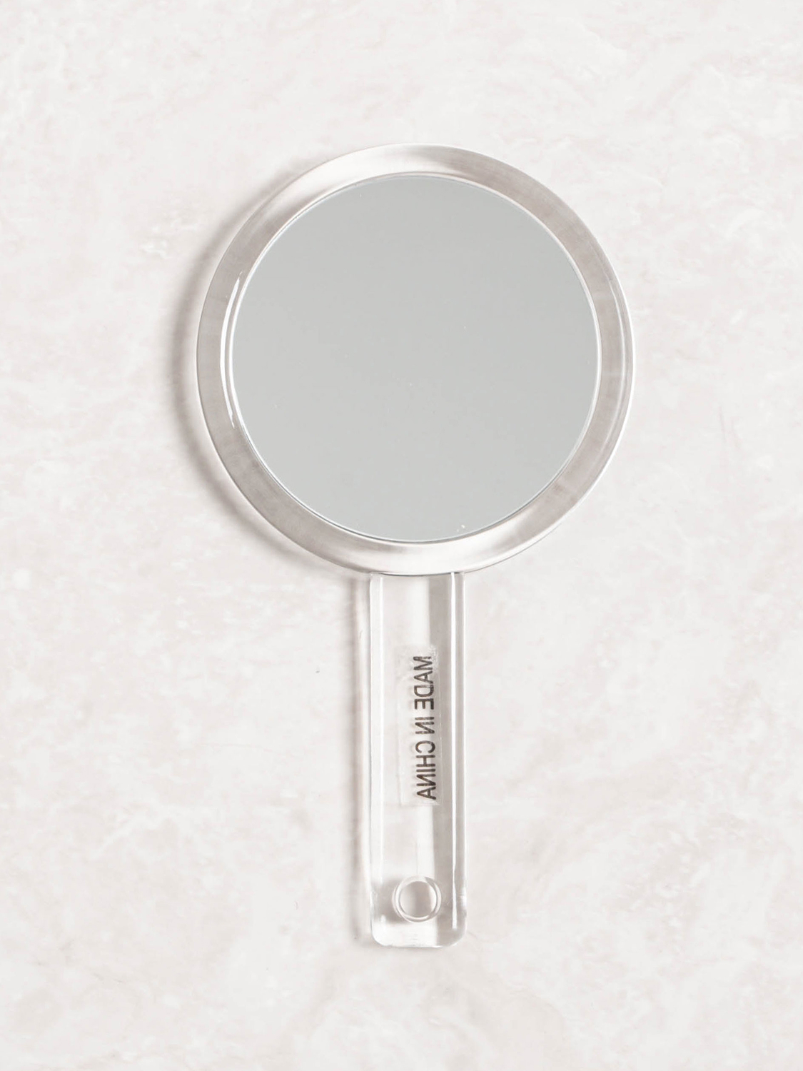 Acrylic round double-sided handle mirror