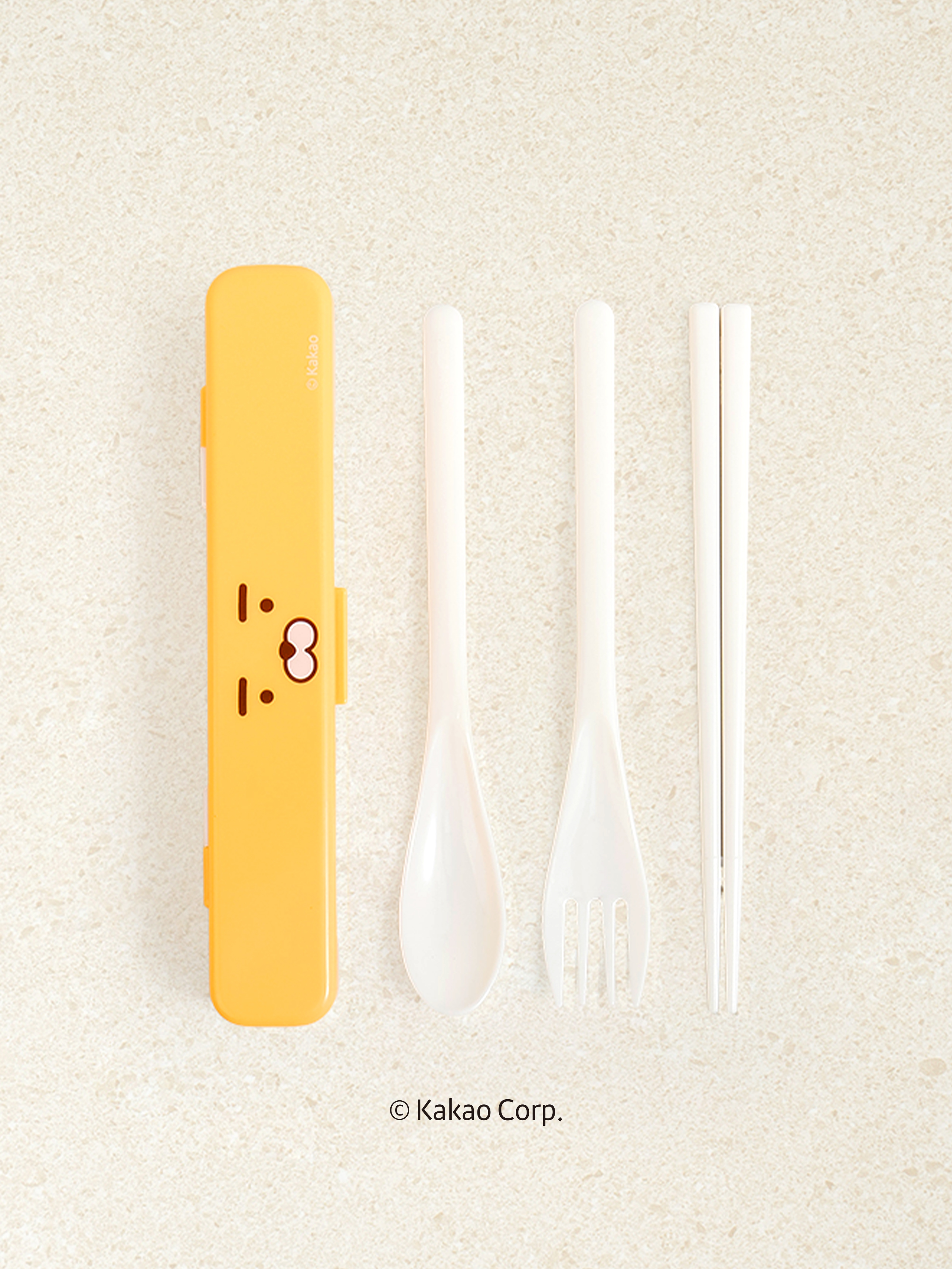 Little Kakao Friends Portable Spoon Fork Chopsticks Set 18.5X3.5cm