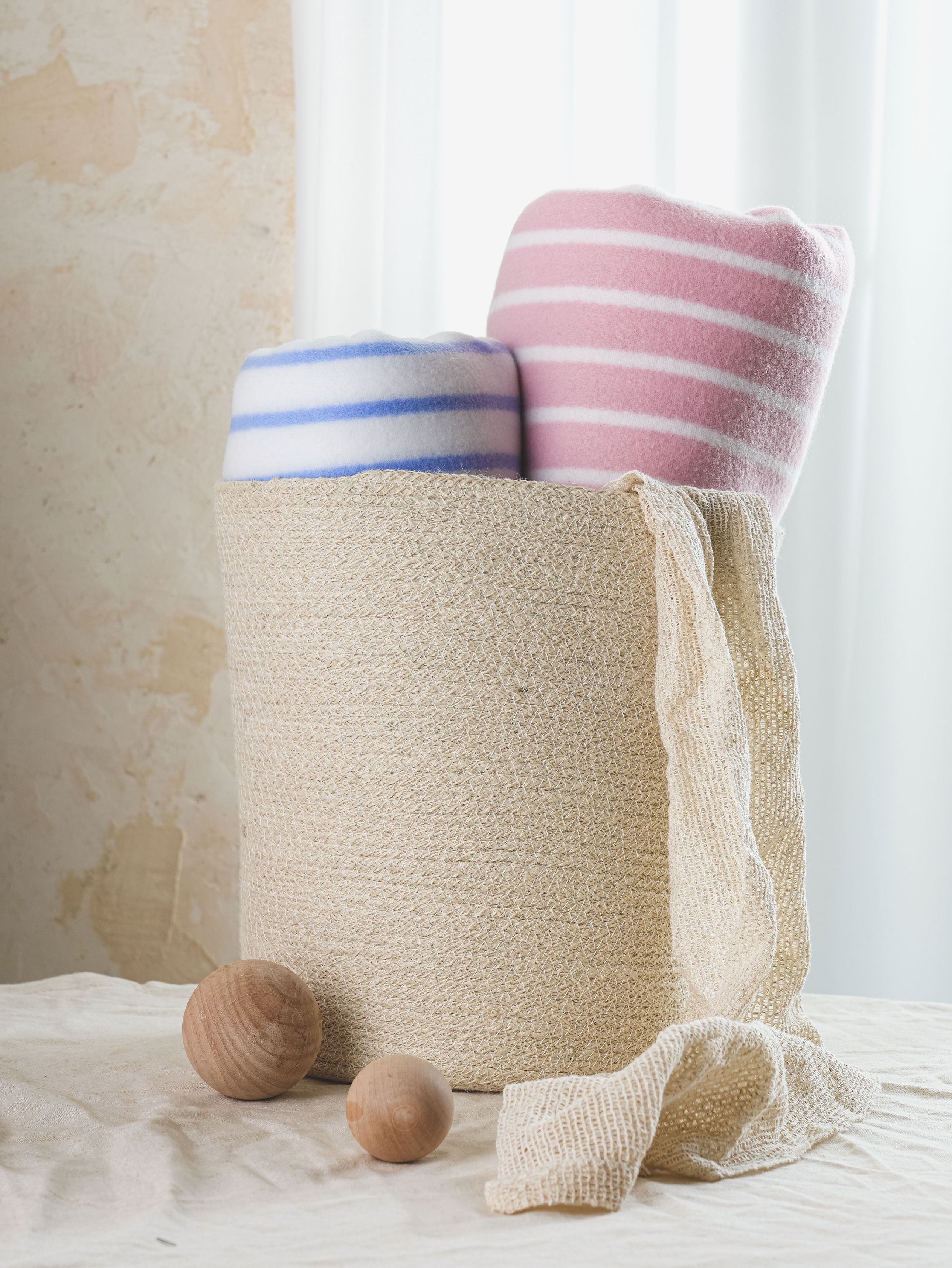 Cylindrical jute multipurpose basket large