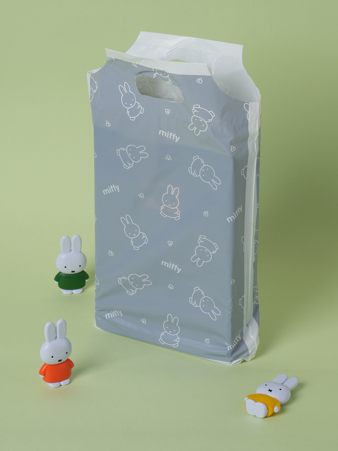 Miffy handle shopping bag medium size 5 pack gray
